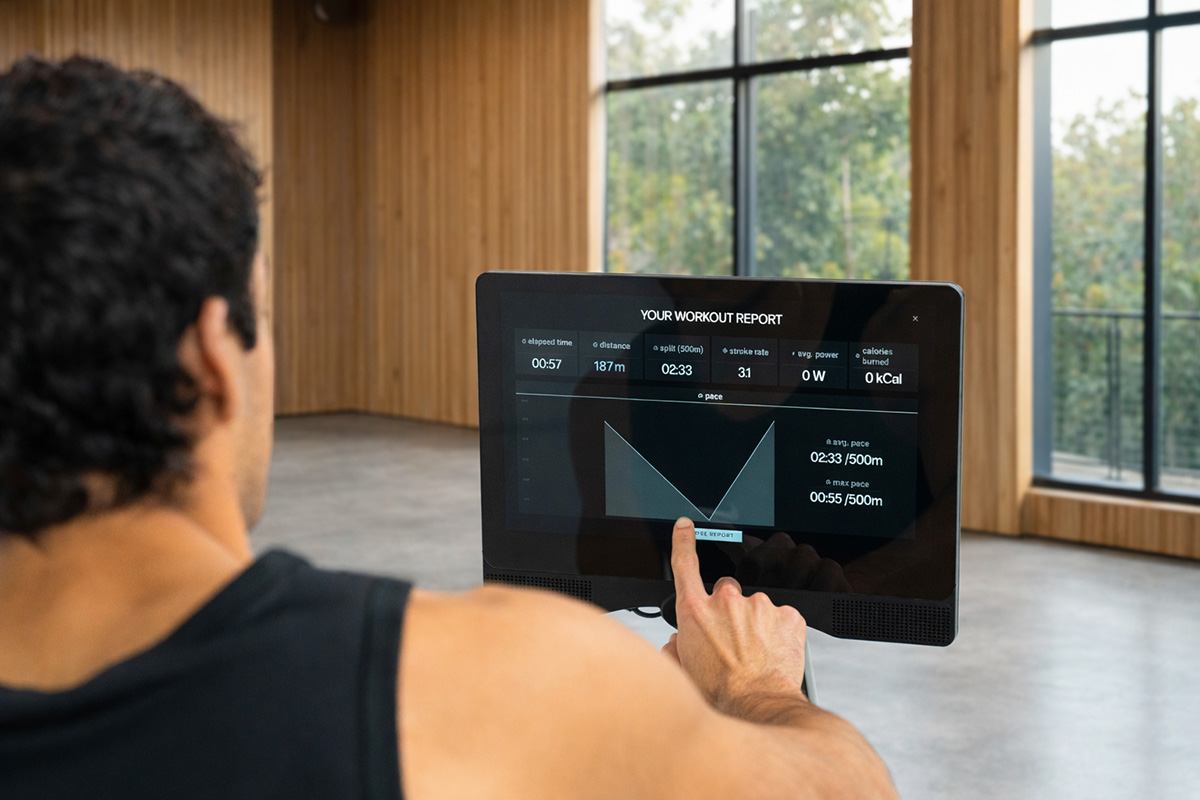 waterrower metallic pro touch screen